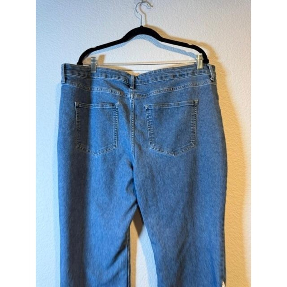 Upcycled OOAK Boho Womens Flare Jeans Crochet Lace Inset bell bottom Sz 21 - Picture 5 of 7